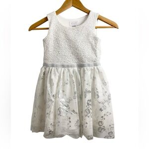 The Children's Place White and Silver Floral Dress